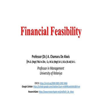 Financial feasibility of a new business