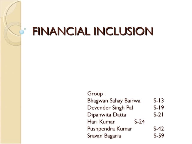 Financial inclusion