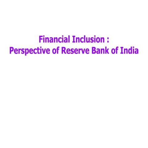 Financial inclusion ppt(1) | PPT