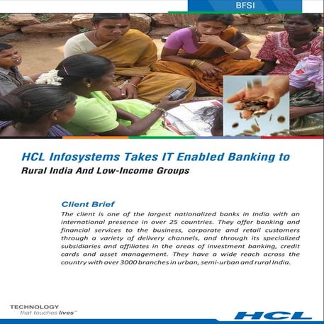 HCL Infosystems in Financial inclusion