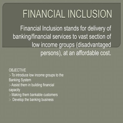Financial Inclusion in India | PPTX