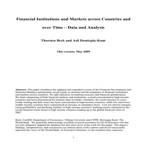 Financial institutions and_markets_across_countries
