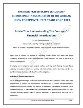 Financial Crime  Investigations Skills