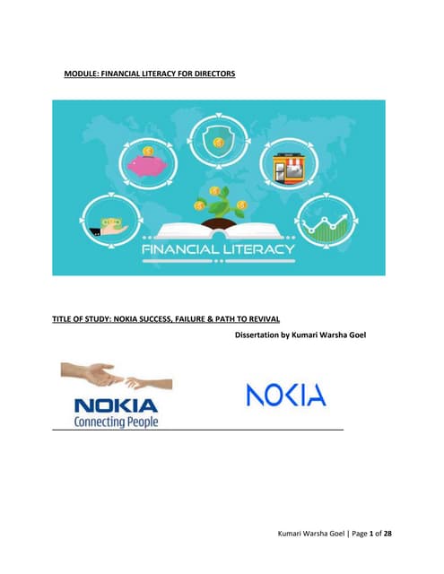 FINANCIAL LITERACY FOR DIRECTORS - NOKIA SUCCESS, FAILURE & PATH TO REVIVAL b...