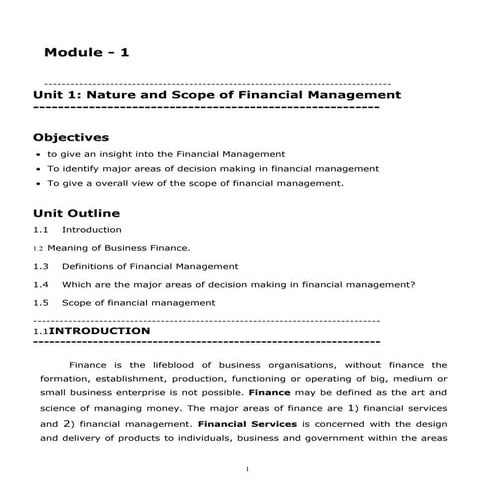 Financial management