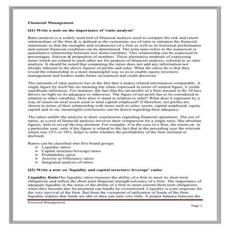 Financial management