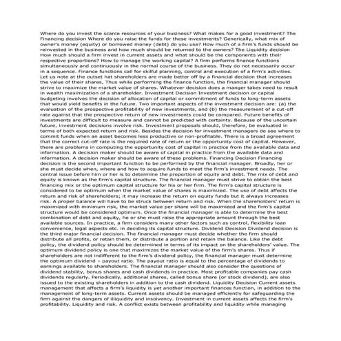 Financial management