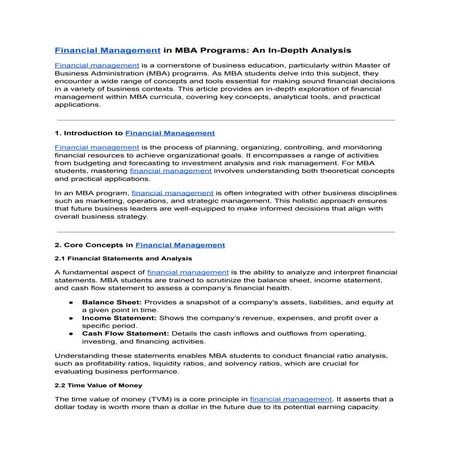 Financial Management Questions and Answers