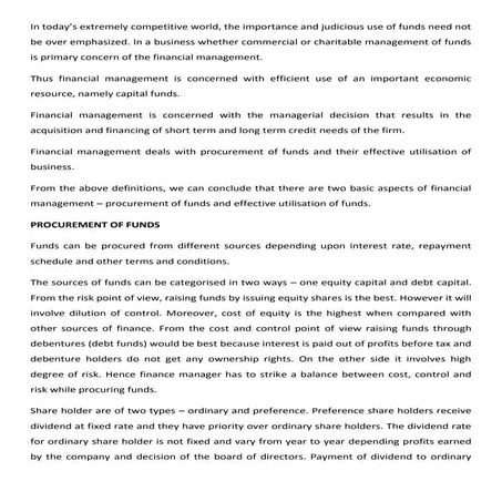 Financial management   an overview