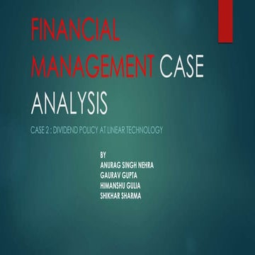 Linear technology case analysis dividend payout policy