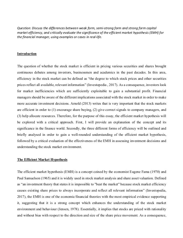 Essay on stock market