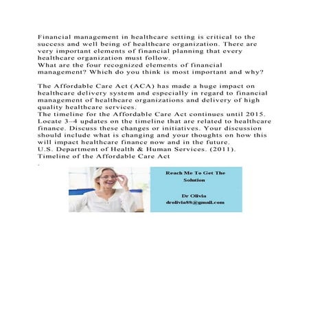 Financial management in healthcare setting is critical to the succes.docx