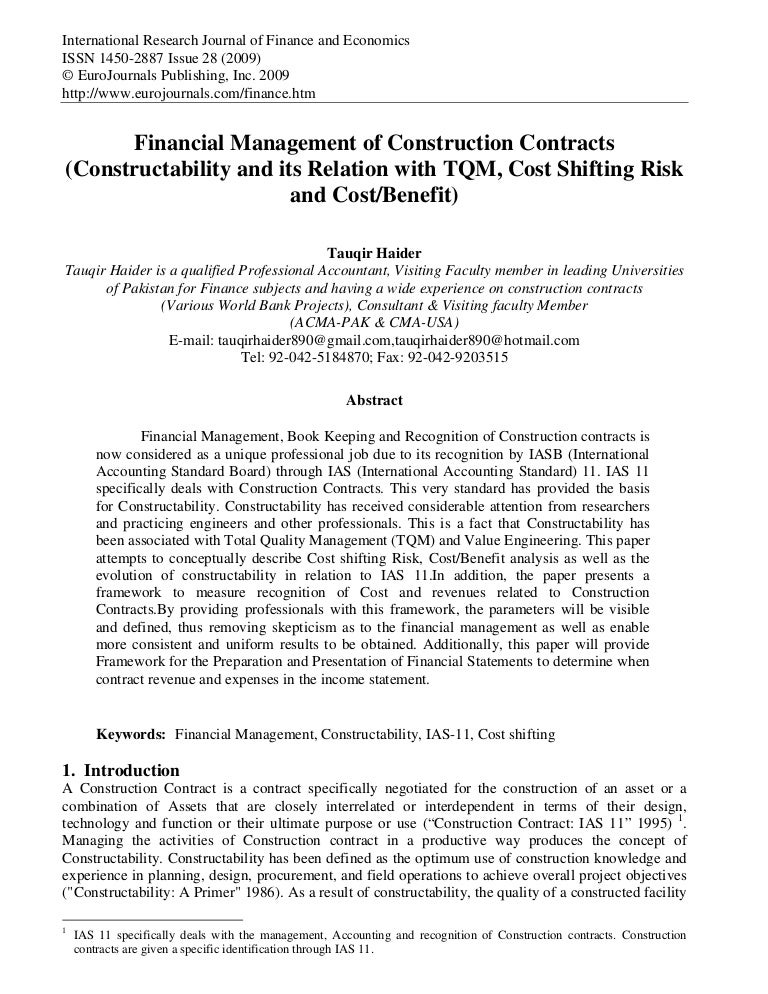 Dissertation on construction finance