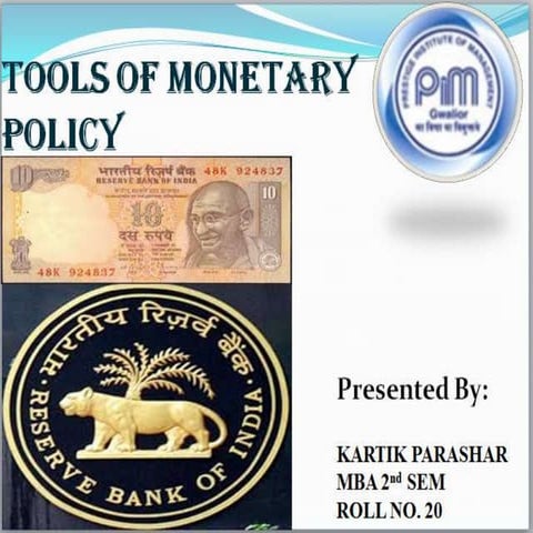 TOOLS OF MONETARY POLICY