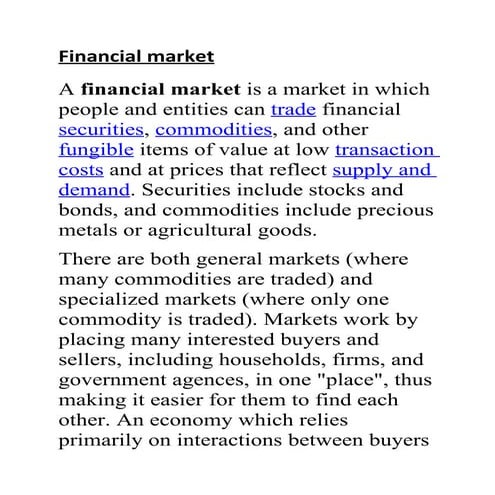 Financial market