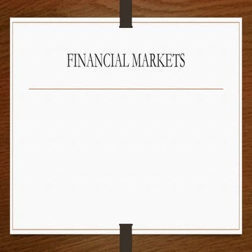 Financial markets class 12 business studies