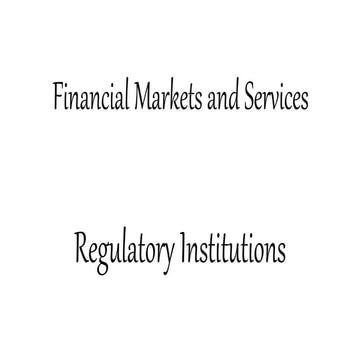 Financial markets and services | PPT - Financial Markets And Services Act 2000