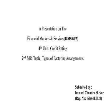 Financial Markets & Services (FMS)- Types of Factoring- MBA