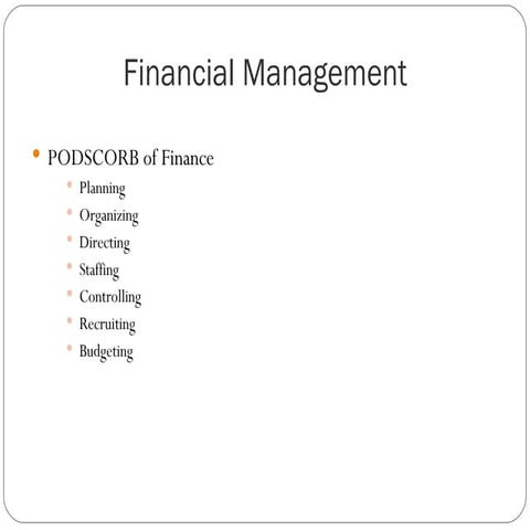 Financial mgt