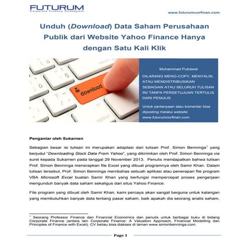 Unduh (download) data saham perusahaan publik