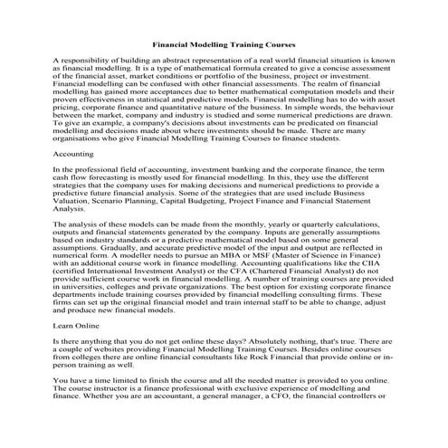 Financial modelling | PPTX
