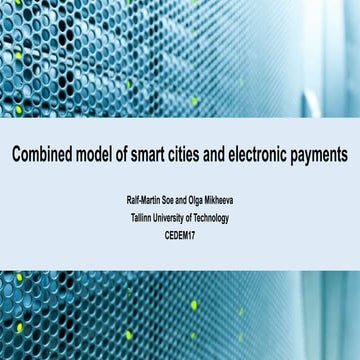 #CeDEM17 - Financial Payments and Smart Cities 