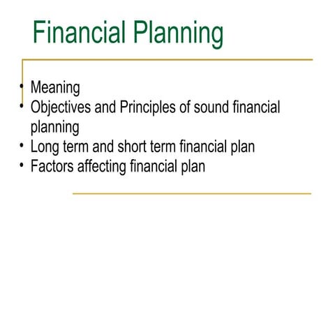 Financial Plan