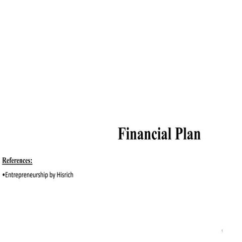 Financial plan lec 10