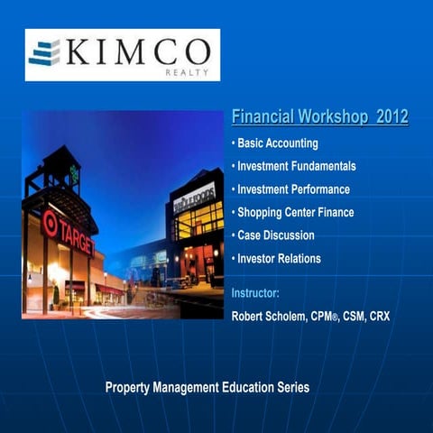 Shopping Center Financial Workshop