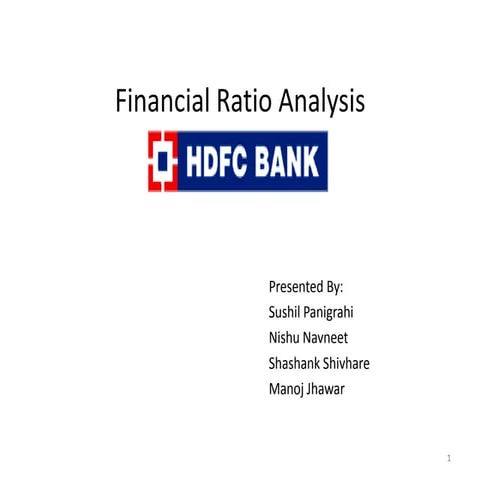 Financial ratio analysis   hdfc bank new