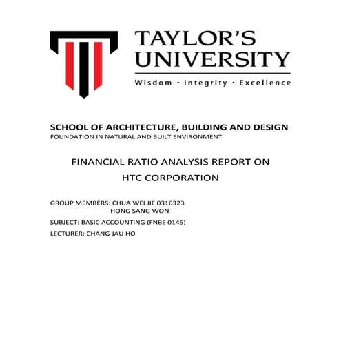 Financial ratio analysis report htc