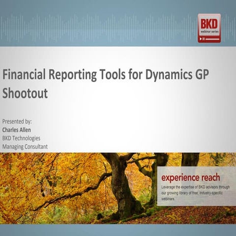 Financial Reporting Tools for Dynamics GP Shootout