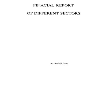 Financial report of Different Economic sectors