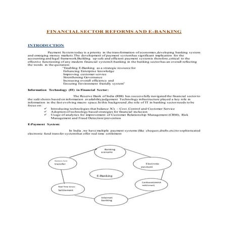 Financial sector reforms and e-banking