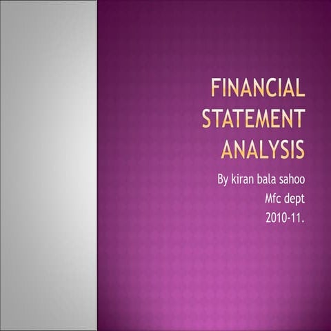 Financial statement analysis