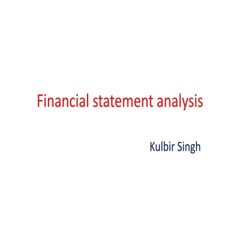 Financial statement analysis