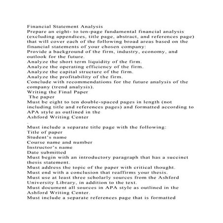 Financial Statement AnalysisPrepare an eight- to ten-page fundamen.docx