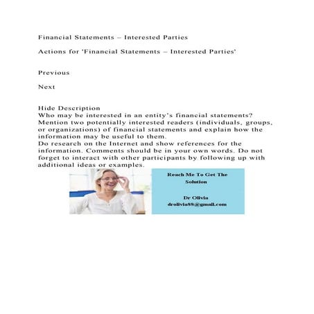 Financial Statements – Interested PartiesActions for Financial .docx