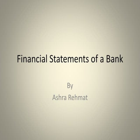 Financial statements of bank