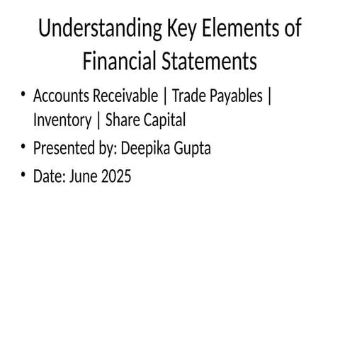 Financial Statements Presentation 1 Pptx