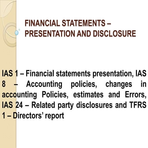 Financial statements  presentation and disclosure NCAA Case study