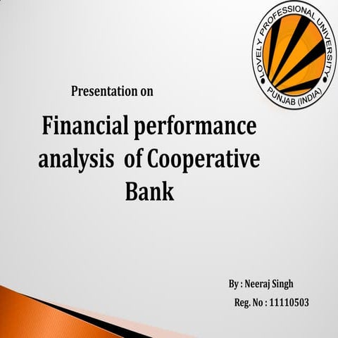 Financial statemet anlysis of co operative bank