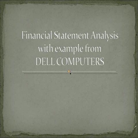 Financial statment presentation