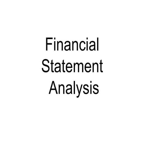 Financial Statement Analysis for busines