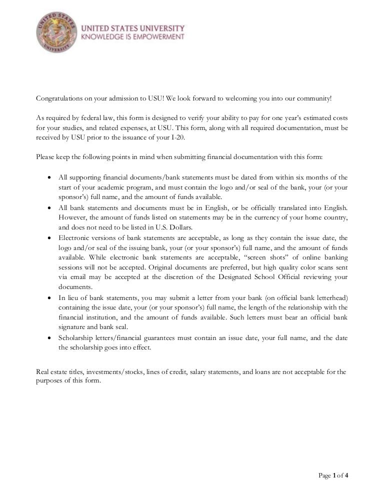 example application scholarship form declaration United Univesity support Financial State example application scholarship form declaration United Univesity support Financial State