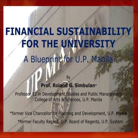 Financial sustainability for the university