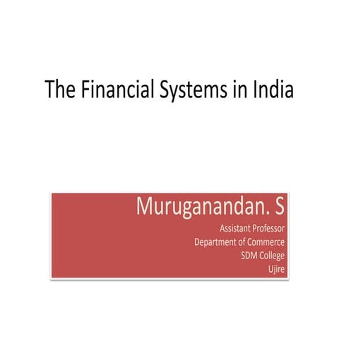 Financial system in india 