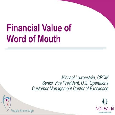 Financial Value Of Wom[1]