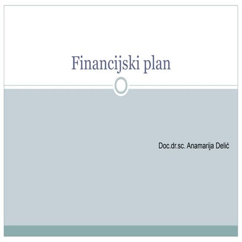 Financijski plan - Ana Marija Delic