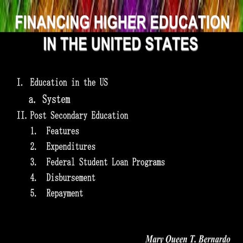 Financing Educational System in the US